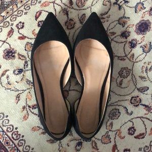 J. Crew Black Pointed Suede Flats
